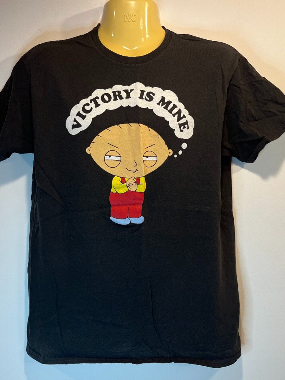 Family Guy Stewie Griffin “Victory Is Mine” Graphic Black T-shirt - Size Medium
